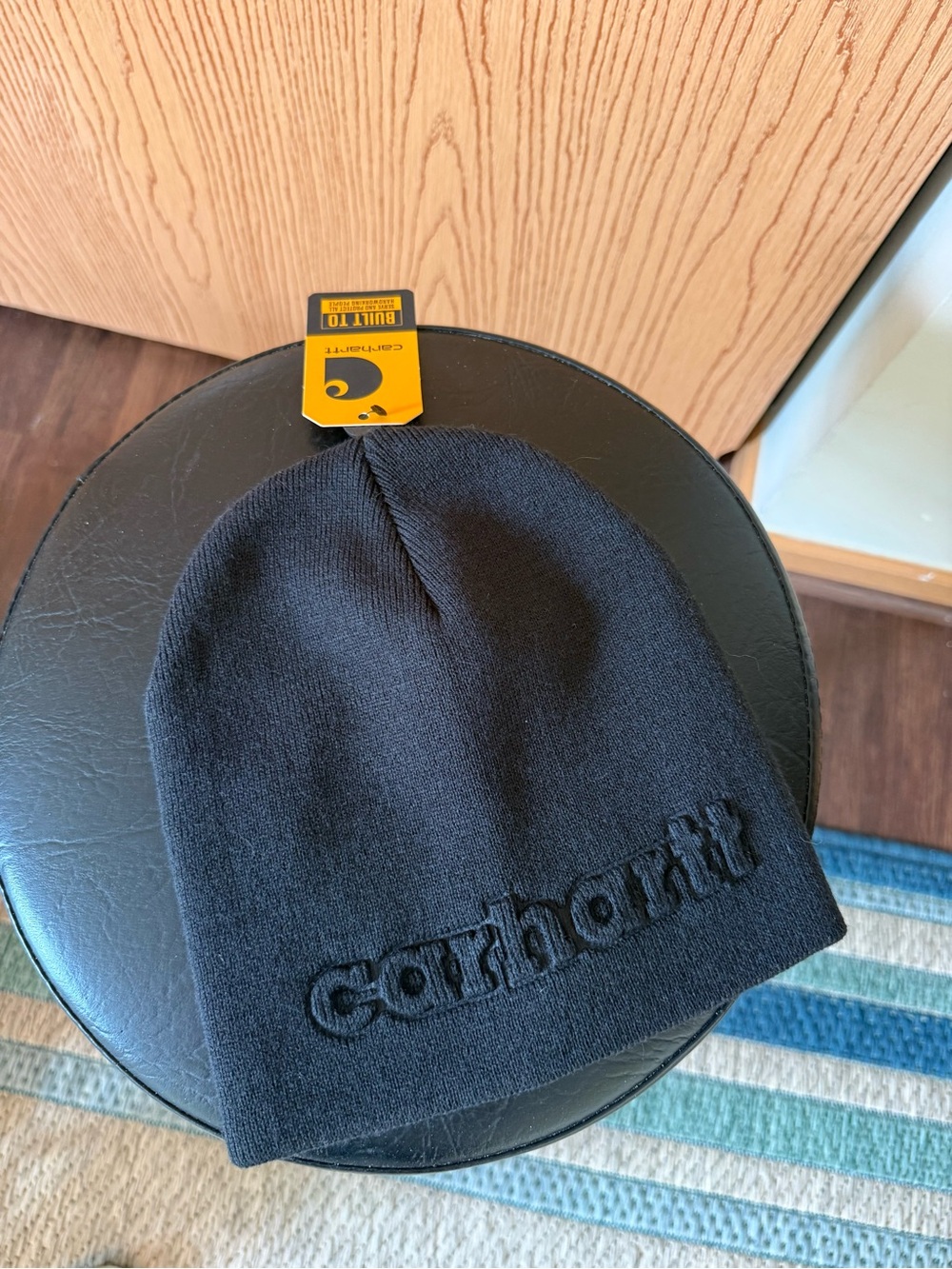 Carhartt Black Embroidered Cuffed Beanie